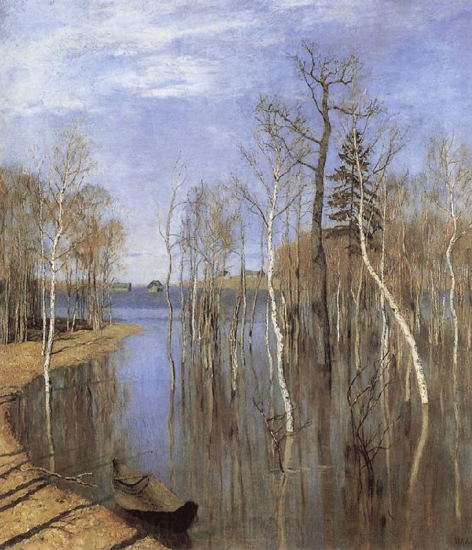 Isaac Levitan Springtime Flood France oil painting art